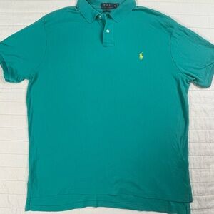 Ralph Lauren Men's Teal Blue Embroidered Pony Polo Shirt XL